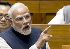 मोदी बोले- कांग्रेस ने वंदे मातरम् के टुकड़े किए:60 मिनट के भाषण में 13 बार कांग्रेस, 7 बार नेहरू और 3 बार जिन्ना का जिक्र