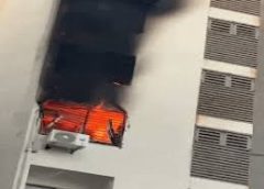 IDAबिल्डिंगकेछठे फ्लोर पर लगी आग ब्रिगेडकर्मियों नेपाइपों को जोड़कर डाला पानी;  पाया काबू