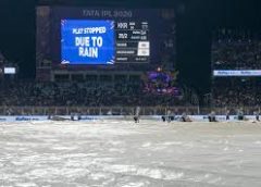 कोलकाता-पंजाब मैच बारिश में धुला- 22 गेंदें ही डाली जा सकीं, दोनों टीमों को एक-एक अंक मिले
