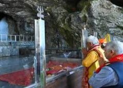 अमरनाथ यात्रा से पहले बाबा बर्फानी की पहली पूजा : यात्रा 3 जुलाई से  सिक्योरिटी का ट्रायल हुआ