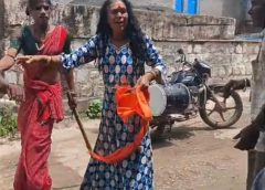 महिला का वेश बनाकर भिक्षावृत्ति कर रहे लोगों को5 किन्नरों ने जमकर पीटा