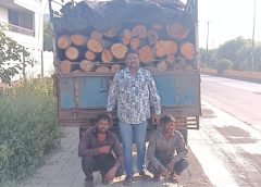 डीएफओ को मिली सूचना,डिप्टी रेंजर   ने अवैध लकडी से भरा वाहन पकडा
